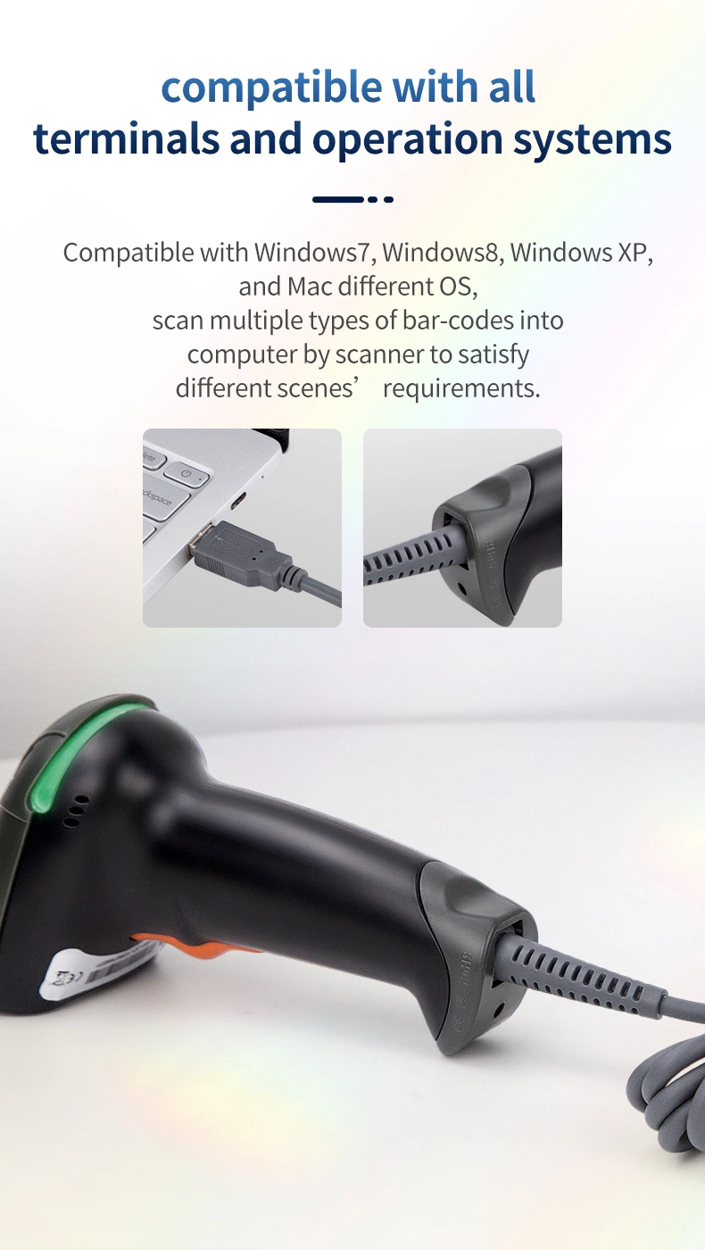 1d 2D Image Qrcode Barcode Scanner 2.4GHz Handheld Wireless with Cradle Barcode Scanner