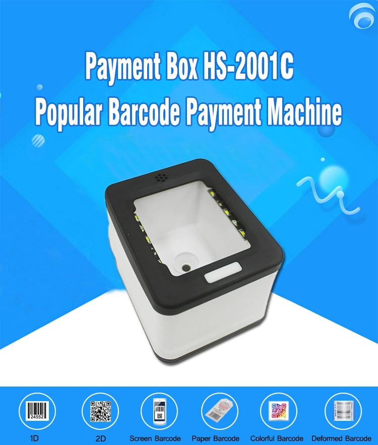 Hot Sale Quick Scan CMOS 2D Qr Code USB Desktop Mobile Payment Barcode Scanner Box HS-2001c