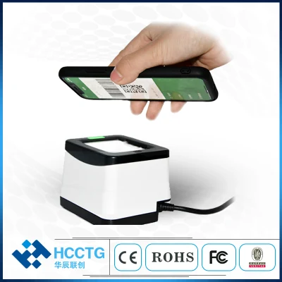 Hot Sale Quick Scan CMOS 2D Qr Code USB Desktop Mobile Payment Barcode Scanner Box HS